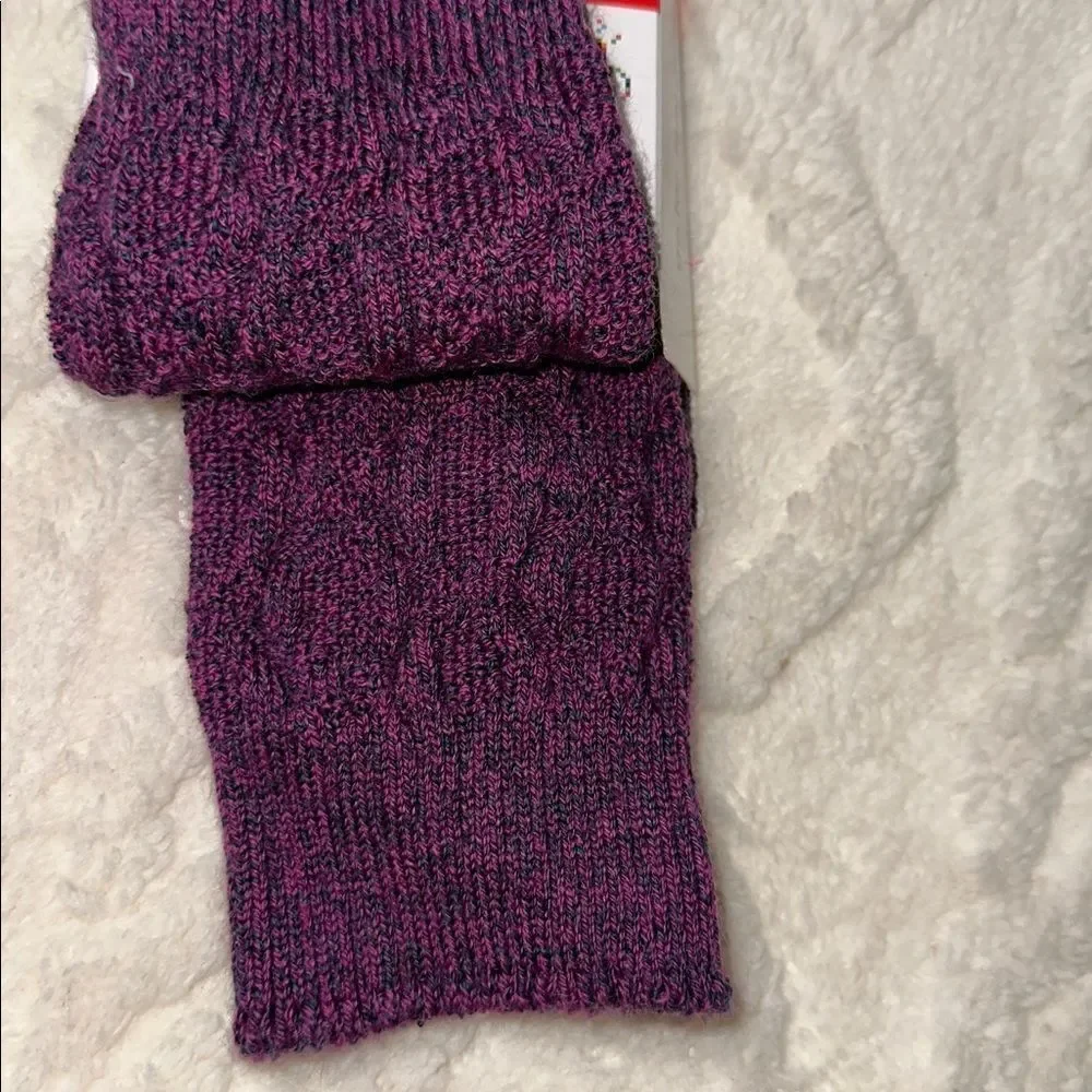 SmartWool XL Women’s Purple Gray Ivory Everyday Popcorn Merino Wool Blend Socks